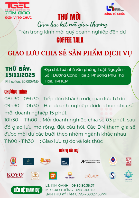 COFFEE TALK – GIAO LƯU CHIA SẺ SẢN PHẨM DỊCH VỤ THỨ 7 TUẦN 34