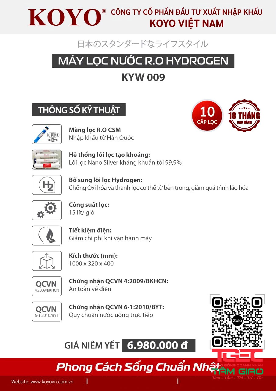 may loc nuoc Koyo KYW009 2