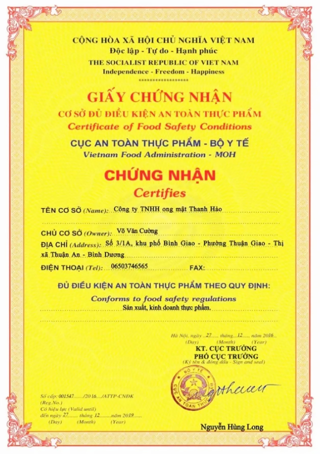 giay chung nhan cua bo y te